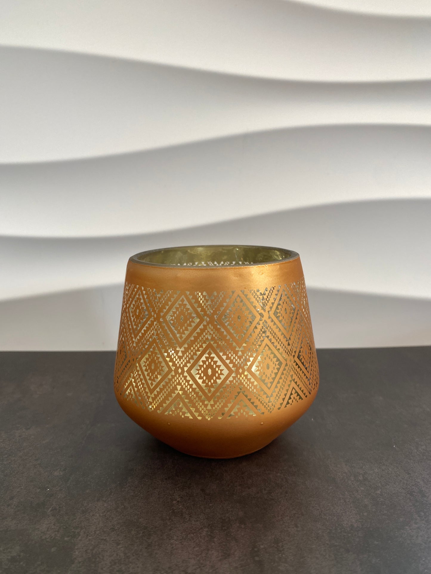 'Copper' Glass Tealight Holder