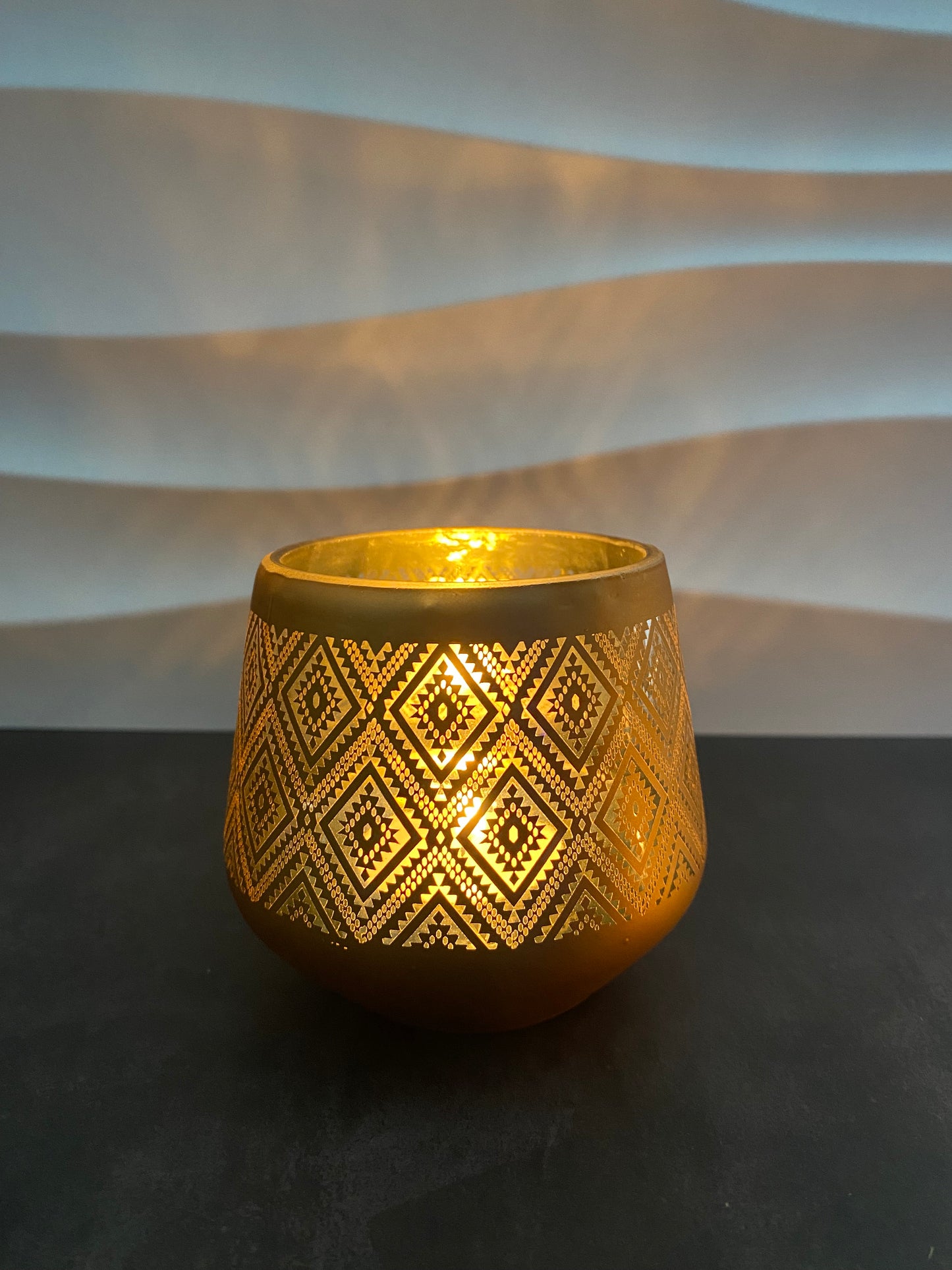 'Copper' Glass Tealight Holder