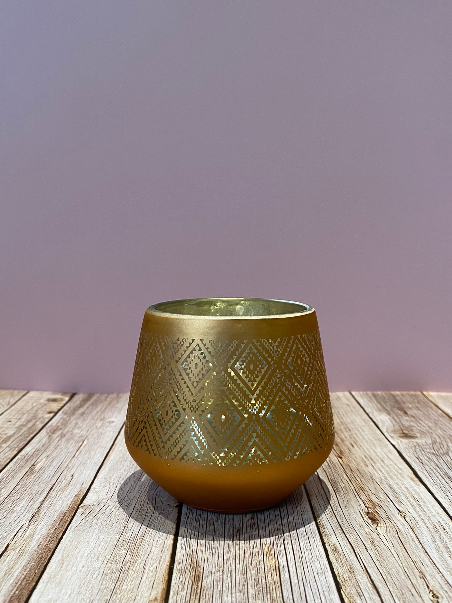 'Copper' Glass Tealight Holder